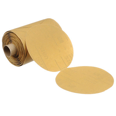 3M 7000028124 Stikit Gold Paper Disc Roll 216U, Aluminum Oxide, 5 in dia x NH, P80 Grit, Die 500X