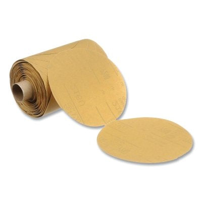 3M 7000028126 Stikit Gold Paper Disc Roll 216U, Aluminum Oxide, 5 in dia x NH, P120 Grit, Die 500X