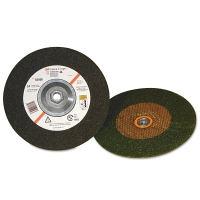 3M 7010299200 Green Corps Depressed Center Wheel, 4 in Dia, 1/4 in Thick, 24 Grit