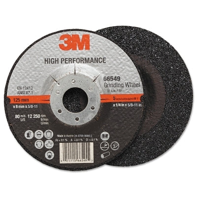 3M 7010412149 Cut-off Wheel Abrasives, 5 in Dia., 36 Grit, 12,250 rpm