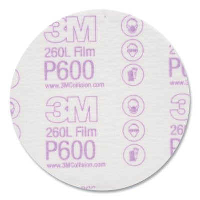 3M 7000120388 Hookit Finishing Film Abrasive Disc, Aluminum Oxide, 5 in dia, P600