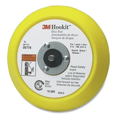 3M 7100041779 Hookit Disc Pad, 6 in dia, 5/16 in to 24 in EXT arbor, Hook & Loop