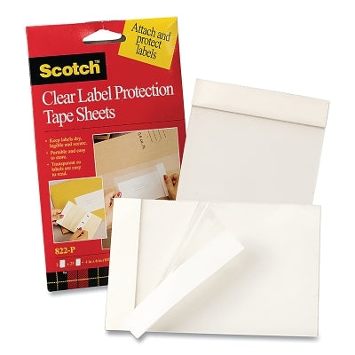 3M 7010380172 Tape Sheet, 822P, 4 in W x 6 in L, Clear