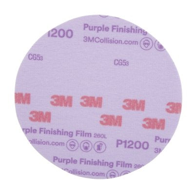 3M 7100122780 260L Hookit Finishing Film Abrasive Disc, Aluminum Oxide, 6 in dia, P1200 grit