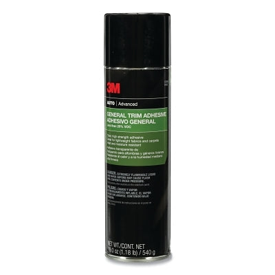 3M 7010328464 Trim Adhesive, 19 oz, Aerosol Can, Amber, Contains 1,1-Difluoroethane