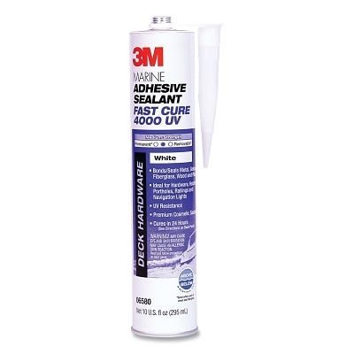 3M 7000046623 Marine Adhesive Sealant, 4000 UV, 295 mL Cartridge, White