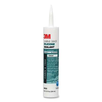 3M 7000120477 Marine Grade Silicone Sealant, 304 ml, Cartridge, Clear