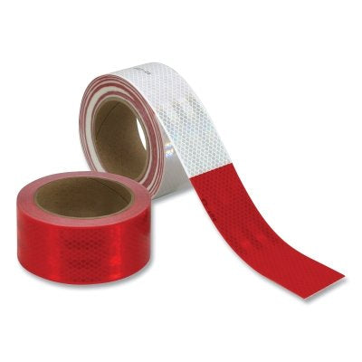 3M 7000129414 Diamond Grade Conspicuity Marking 983 Series, Red/White, 2 in W x 150 ft L Roll, 983-326 ES Cut 2 in W x 12 in L