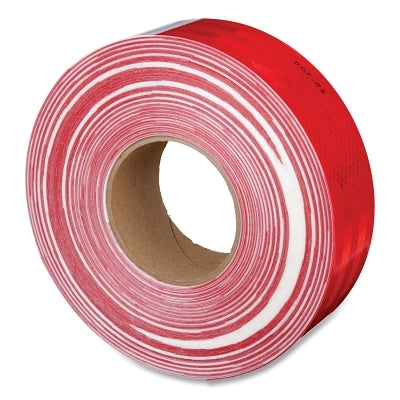 3M 7000129412 Diamond Grade Conspicuity Marking 983 Series, Red/ White, 2 in W, 50 yd L