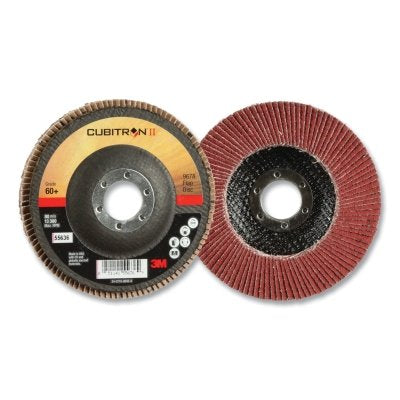 3M 7100094358 Cubitron II 967A Flap Disc, 4-1/2 in dia, 40+ Grit, 7/8 in Arbor, 13300 RPM