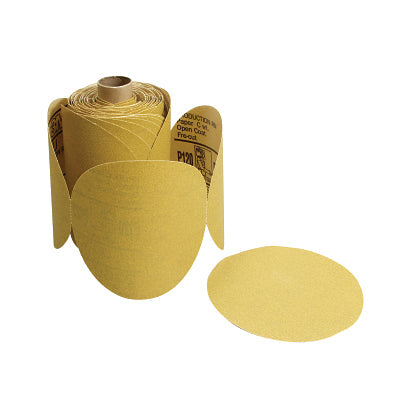 3M 7000118159 Stikit Disc Roll, Aluminum Oxide, 6 in Dia., P120 Grit, Gold