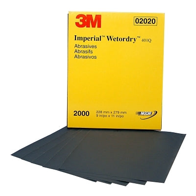 3M 7100045849 Wetordry Paper Sheets, Silicon Carbide, 1500 Grit, 11 in Long