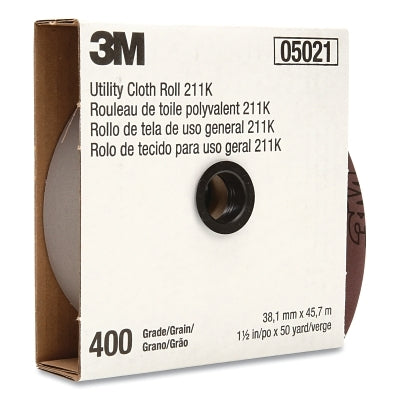 3M 7000118353 211K Utility Cloth Roll, 1 in W, 50 yd L, 400 Grit