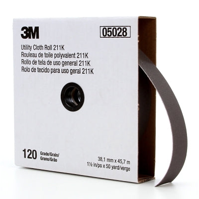 3M 7000118336 211K Utility Cloth Rolls, 1 1/2 in, 50 yd, 120 grit