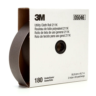 3M 7000118342 211K Utility Cloth Rolls, 2 in, 50 yd, 180 Grit