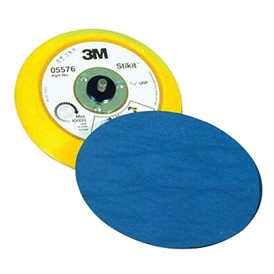 3M 7000045680 Stikit Disc Pad, Foam, 6 in dia, 5/16-24 arbor, 7.38 in L, Yellow