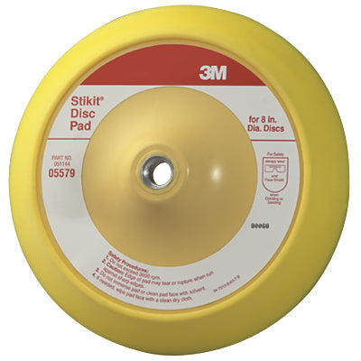 3M 7000045658 Stikit Disc Pad, 8 in Dia., 3,000 rpm, Yellow