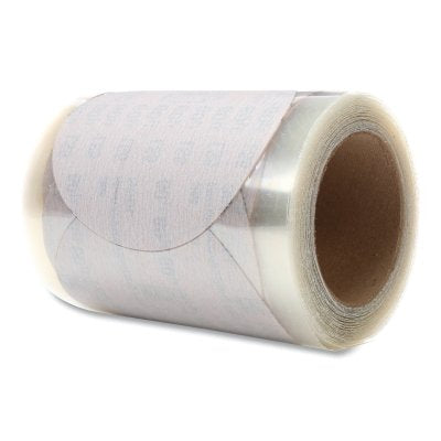 3M 7010325882 Microfinishing PSA Film Disc Rolls, Aluminum Oxide, 5 in dia, 220 grit, PSA