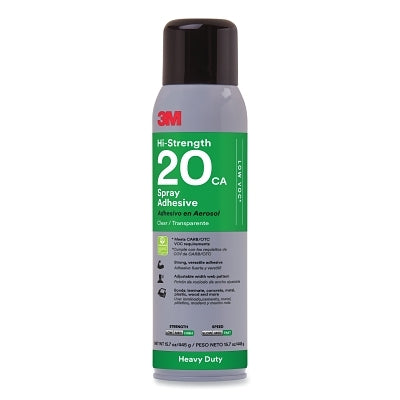 3M 7100166355 Heavy-Duty 20CA Spray Adhesive, 15.7 oz, Aerosol Can, Clear, Contains 1,1-Difluoroethane
