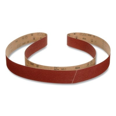 3M 7100119296 Cloth Belt, 384F, XF-Weight, 1/2 in W x 18 in L, 80+ Grit, Aluminum Oxide, Fabri-lok/Single-flex
