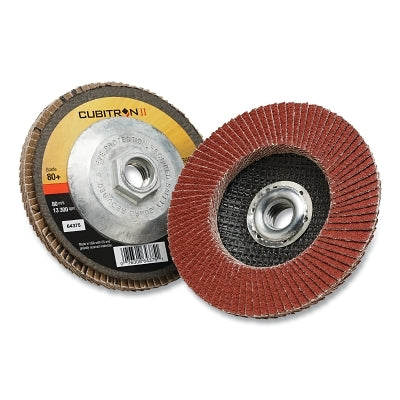 3M 7100105004 Cubitron II 969F Flap Disc, 4.5 in dia, 80+ Grit, 5/8 in-11 arbor, 13300 RPM