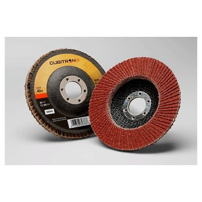 3M 7100104939 Cubitron II 969F Flap Disc, Ceramic Grain, 4-1/2 in dia, 7/8 in , 40+ Grit, 13300 rpm