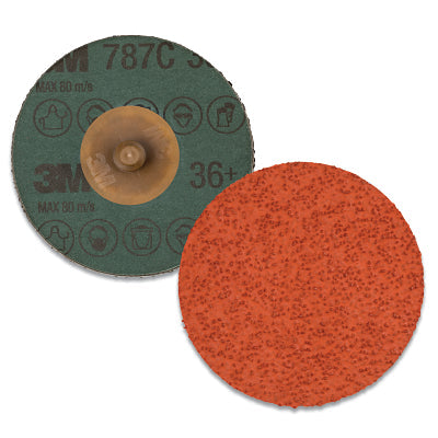 3M 7100100981 Roloc Fibre Disc 787C, Precision Shaped Ceramic, 3 in dia, 36+ Grit, TR, Die R300V