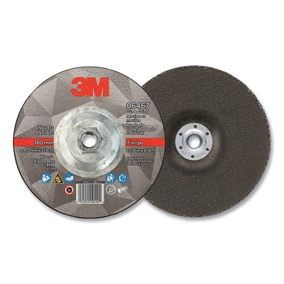 3M 7100218056 Cut and Grind Wheel, 7 in dia, 0.125 in thick, 5/8 in-11 arbor, 36+ Grit, Precision Shaped Ceramic