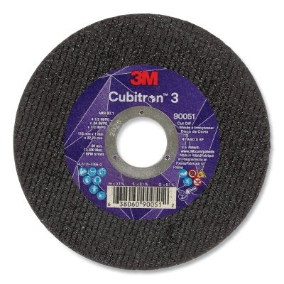 3M 7100304307 Cubitron 3 Cut-Off Wheel, 4-1/2 in dia x 0.04 in Thick x 7/8 in Arbor, 60+ Grit, T1