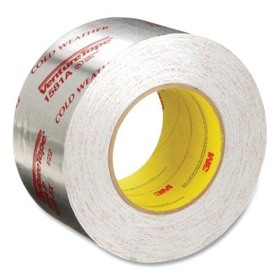 3M 7100043929 Venture Tape Aluminum Foil Tape 1581A, 72 mm W x 55 m L x 0.05 mil Thick, Silver, 12 RL/CA