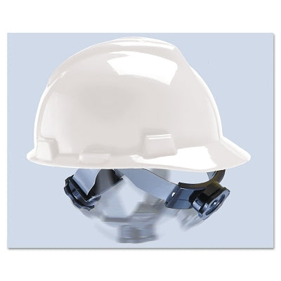 MSA 10004689 V-Gard Slotted Hard Hat Cap, Swing Suspension, White
