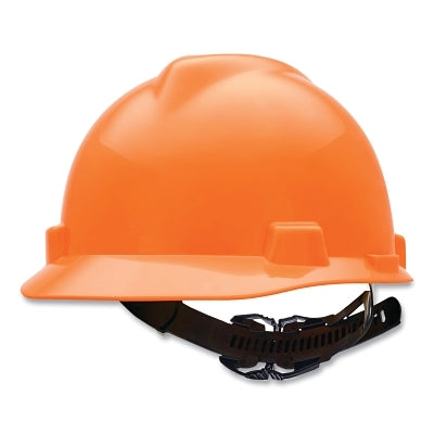 MSA 10057420 V-Gard Slotted Hard Hat Cap, 1-Touch Suspension, Hi-Viz Orange