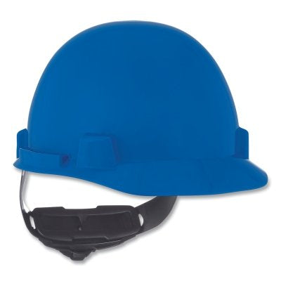 MSA 10074068 SmoothDome Slotted Hard Hat Cap Style, 4-Point Fast-Trac III, Blue