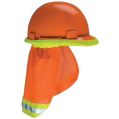 MSA 10098031 SunShade Hard Hat Protector Fits Most Hats and Caps Orange with Reflective Stripe