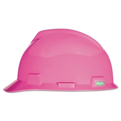 MSA 10155230 V-Gard Slotted Hard Hat Cap Fas-Trac III Suspension Hot Pink