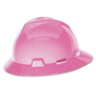 MSA 10156373 V-Gard Protective Hat Fas-Trac III Full Brim Hat Slotted Hot Pink