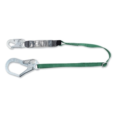 MSA 10191757 V-Series Standard Single-Leg Adjustable Shock Absorbing Lanyard, 6 ft, Large Snaphooks