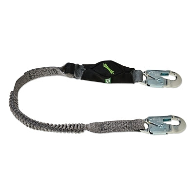 MSA 10193748 V-Series Stretch Single-Leg Energy Absorbing Lanyard, 310 lb, 6ft, Sm Snap Hooks
