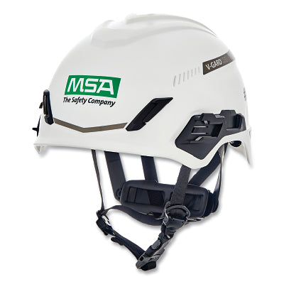 MSA 10194783 V-Gard H1 Safety Helmet, Fas-Trac III Pivot Ratchet, Trivent, White