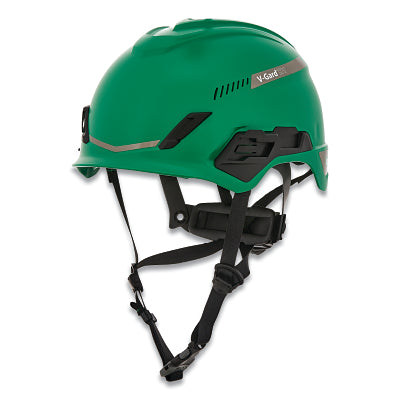 MSA 10194786 V-Gard H1 Safety Helmet, Fas-Trac III Pivot Ratchet, Trivent, Green