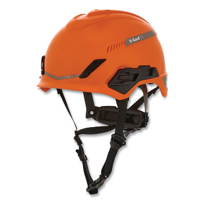 MSA 10194789 V-Gard H1 Safety Helmet, Fas-Trac III Pivot Ratchet, Trivent, Orange