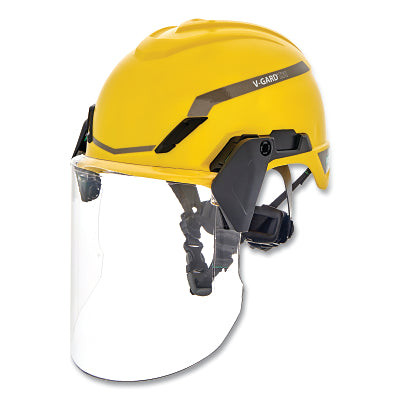 MSA 10194795 V-Gard H1 Safety Helmet, Fas-Trac III Pivot Ratchet, Novent, Yellow
