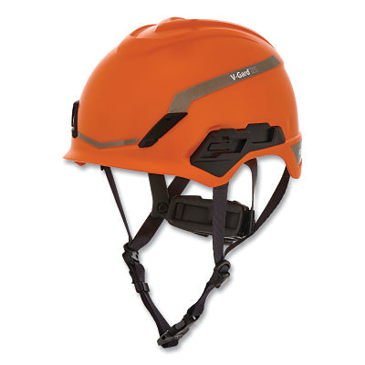 MSA 10194797 V-Gard H1 Safety Helmet, Fas-Trac III Pivot Ratchet, Novent, Orange