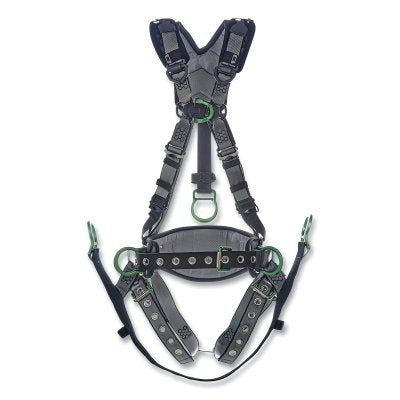MSA 10195205 V-FIT Derrick Harness, Chest and Hip D Rings, Standard, Tongue Buckle Leg Straps