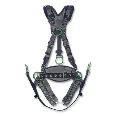 MSA 10195206 V-FIT Derrick Harness, Chest and Hip D Rings, Extra Large, Tongue Buckle Leg Straps
