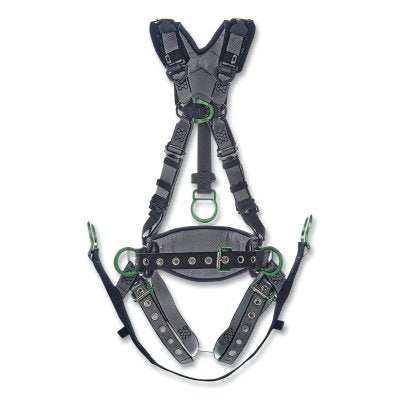MSA 10195207 V-FIT Derrick Harness, Chest and Hip D Rings, Super Extra Large, Tongue Buckle Leg Straps