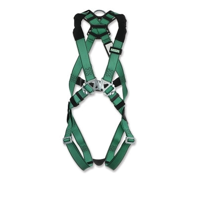 MSA 10197198 V-FORM Full-Body Harness, Back D-Ring, Super X-Large, RaceFORM Chest/Qwik-Fit Leg Buckles