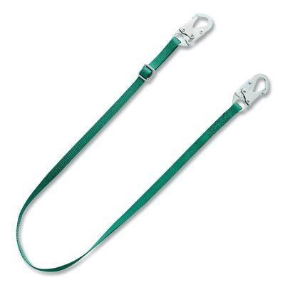 MSA 10201456 V-Series Standard Single-Leg Shock Absorbing Lanyard, 6 ft L, Green, Polyester Webbing