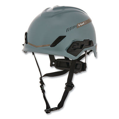 MSA 10204346 V-Gard H1 Safety Helmet, Fas-Trac III Pivot Ratchet, Trivent, Gray
