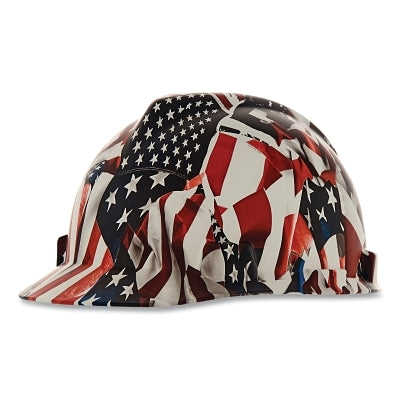 MSA 10204771 V-Gard Hydro Dip Finish Slotted Cap/Hat Assembly, Fas-Trac III Suspension, One Nation, for Caps Only